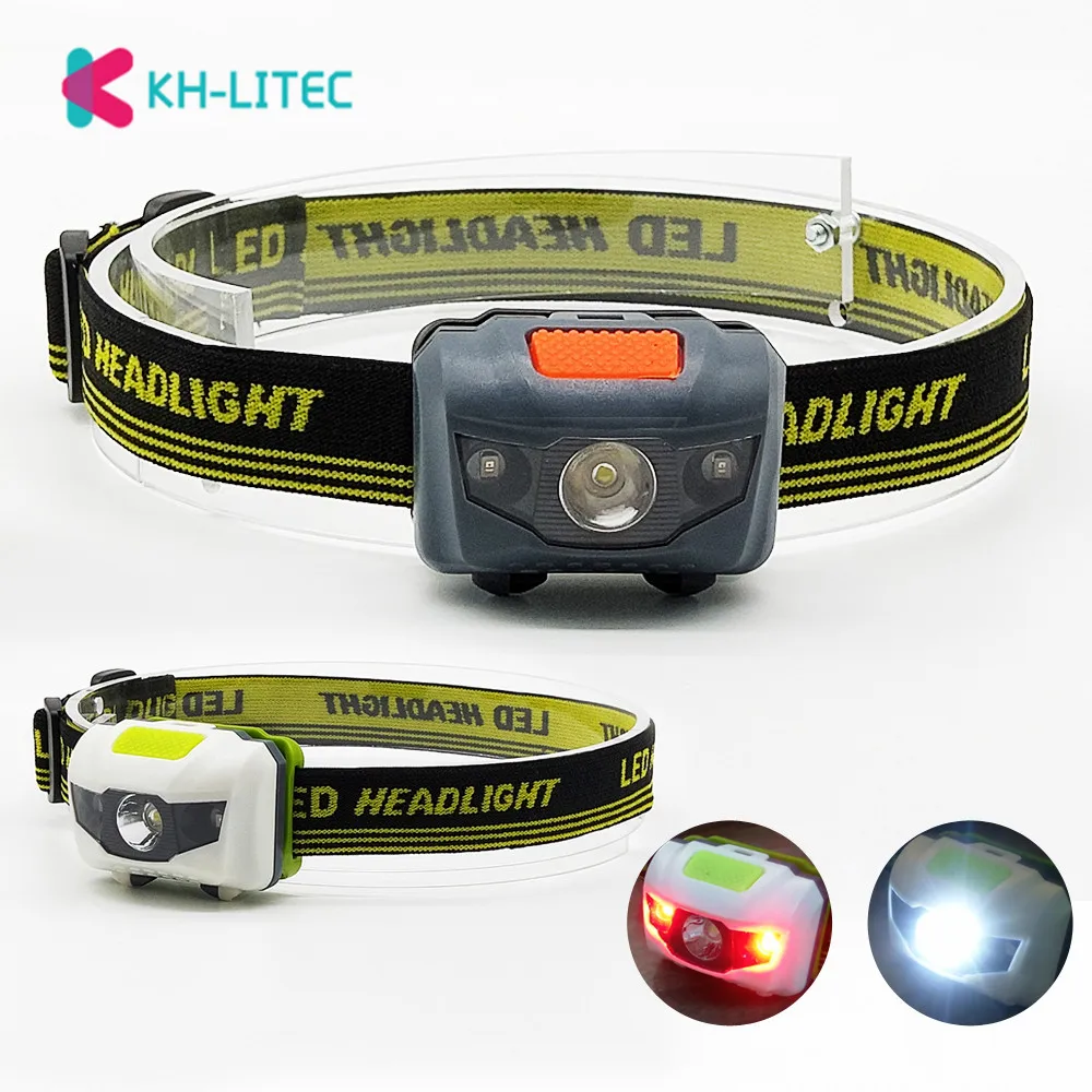 Mini lampe frontale Portable et légère, 4 Modes d\'éclairage, idéale pour le Camping, la course à pied, piles AAA
