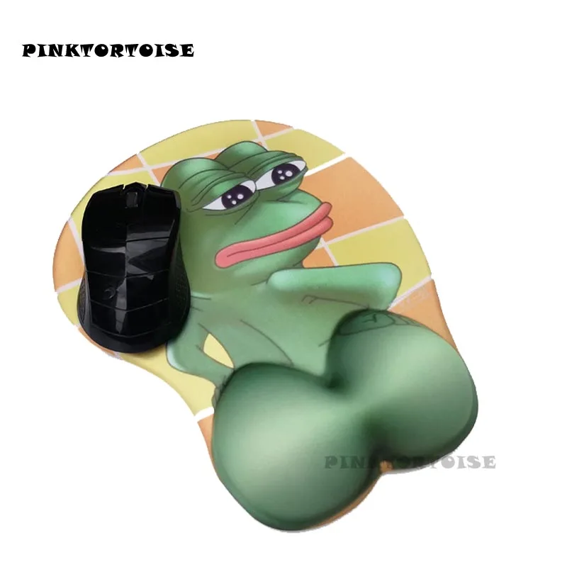 PINKTORTOISE otaku male sad frog Gaming mousepad 3D Chest Silicone Wrist Rest Mouse Pad notebook PC mousepad mat playmat