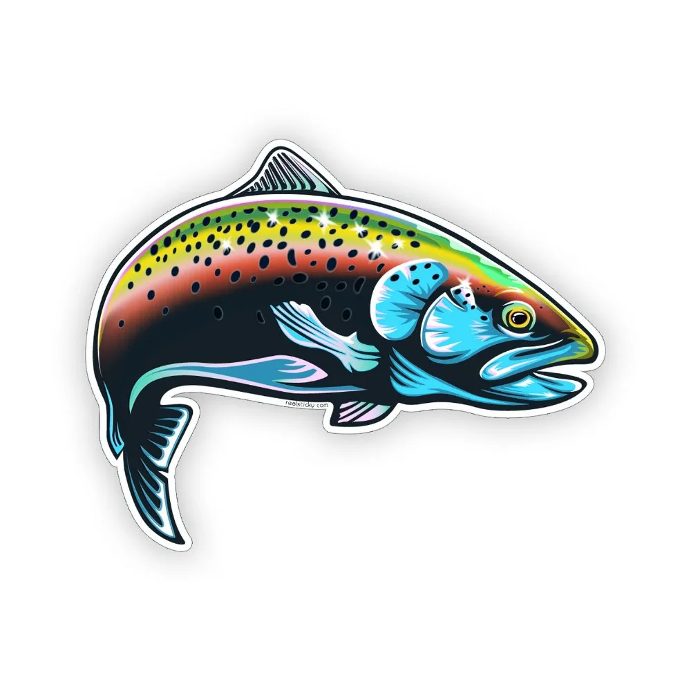 

Rainbow Trout Fish Sticker Laptop Cup Cooler Boat Tackle Box Car Window Decal