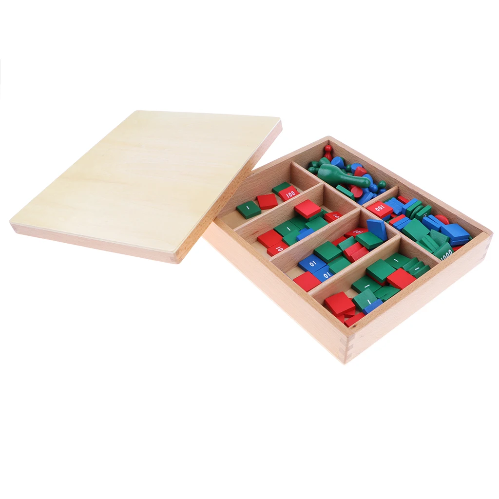 Wooden Montessori Math Toy Kids Baby Early Educational Toy Set - Stamp Game