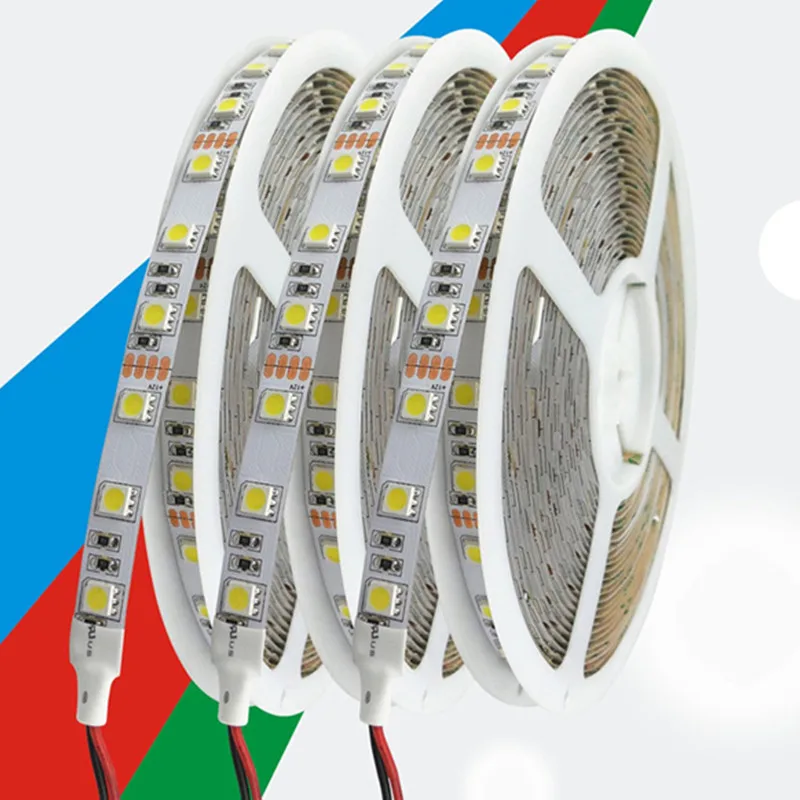 Free Shipping IP20 non-waterproof warm white flexible led strips decoration lighting smd5050 5m/roll 300leds