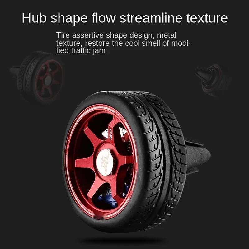 Metalen Wiel Vent Vorm Auto Luchtverfrissers Outlet Clip Geur Diffuser Geur In Refill Spons Voor Mannen Parfums Geur