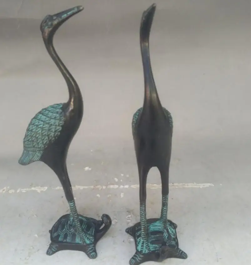 China bronze crane crafts statue A pair