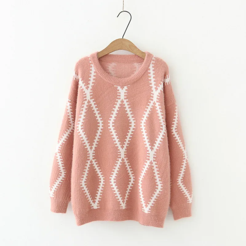 

Women's Winter Pullover Female Korean Warm Thicke Sweet Bottom Sweater Long Sleeve Round Collar Casual Fashion Jumper Tops H9454