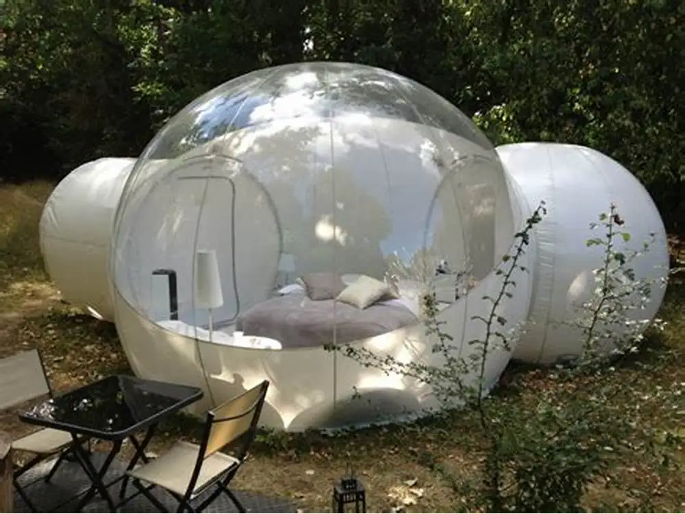 Outdoor Camping Tent For Sale Double Rooms With Tunnel Bubble Tree Dome House PVC Inflatable Igloo Tent With Fan Bubble Hotel