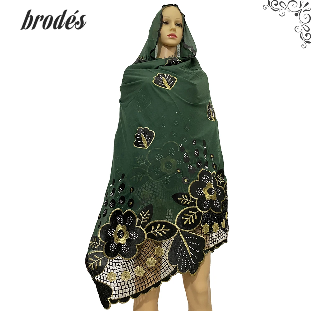 African Dubai Cotton Pashmina for Pray, Emroider Ring, Diamond Shawl Wrap, High Quality, Big Size, 230*110cm Soft Material New