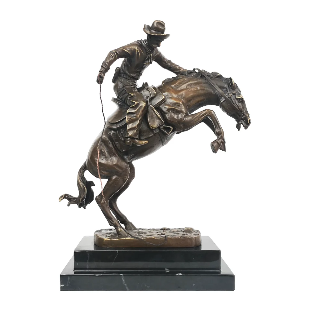 

Bronze The Broncho Buster by Frederic Remington Statue Sculpture Reproduction Famous Cowboy Art Classy Home Decor