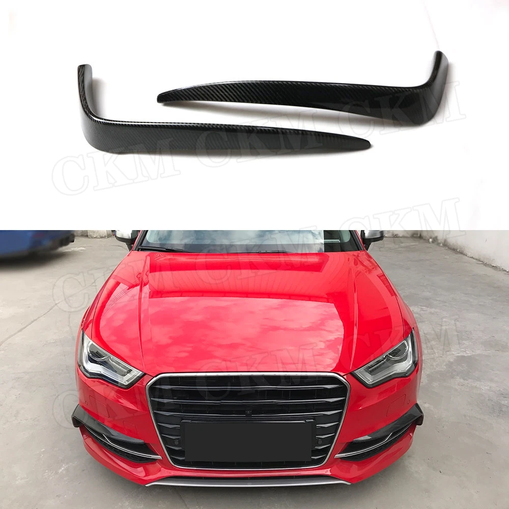 

Carbon Fiber Front Fog Light Eyebrows Cover Trims FRP Fog Lamp Strip for Audi A3 S3 Sedan 2013-2016 not Hatchback or Sportback