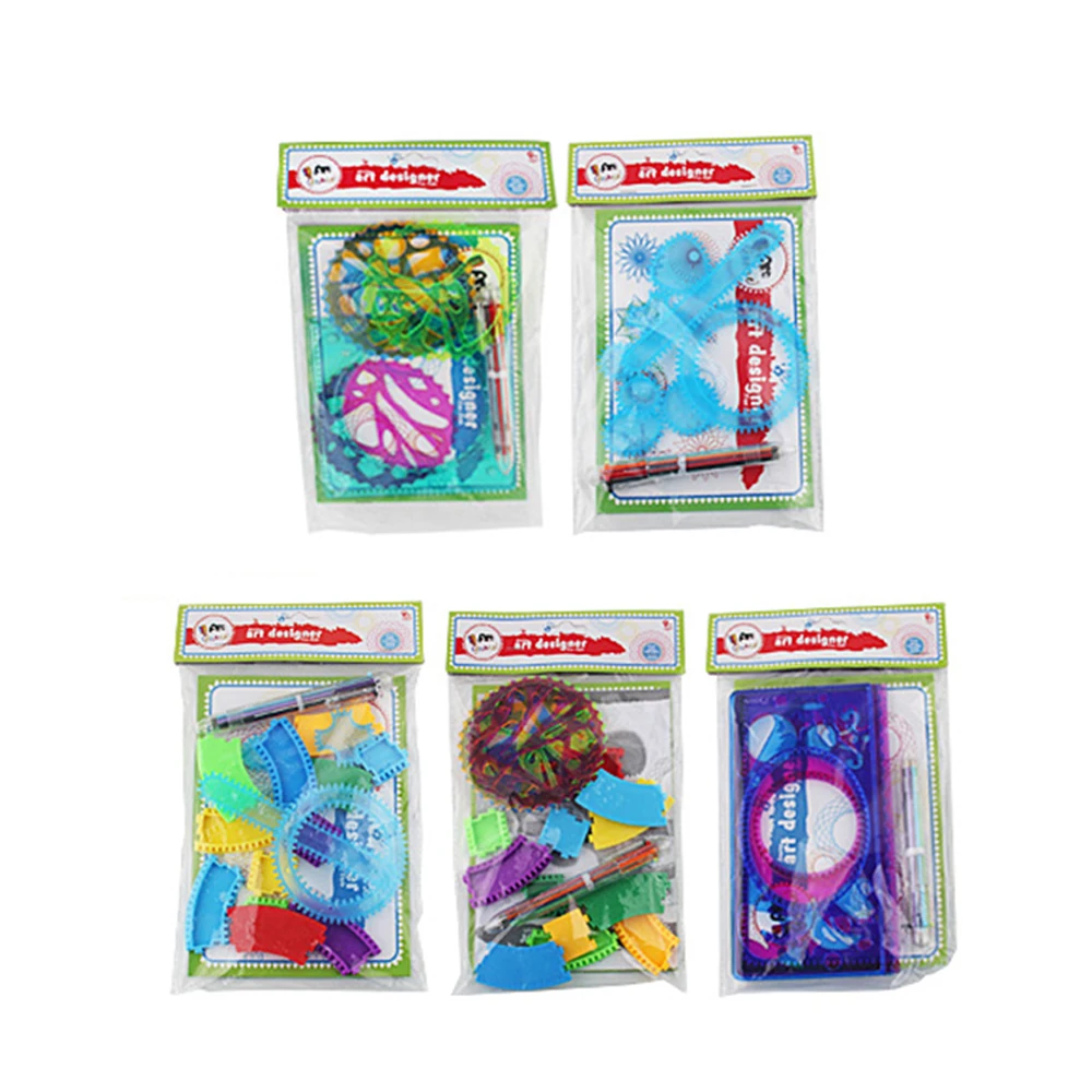 Spirograph terno variedade de magia arte das crianças pintura criativa modelos estudante papelaria melhorar a imaginação das crianças