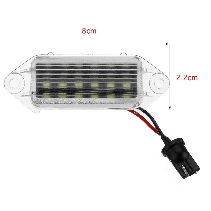 2Pcs Error Free Led Number Plate Bulbs 18Smd White Led License Plate Light Lamp for Mitsubishi Lancer X Evo 2003-2017