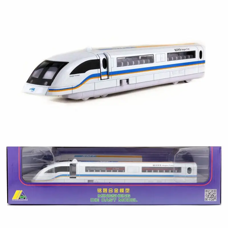 Hot 1:87 Maglev train alloy model,simulation sound and light pull back toy,children's high-speed rail model,free shipping