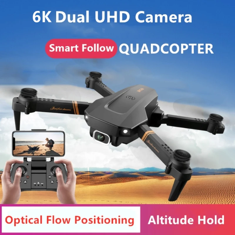 

Professional Folding Selfie Smart Follow RC Drone Optical Flow Barometric Altitude Hold 6K HD Dual Camera WIFI FPV RC Quadcopter