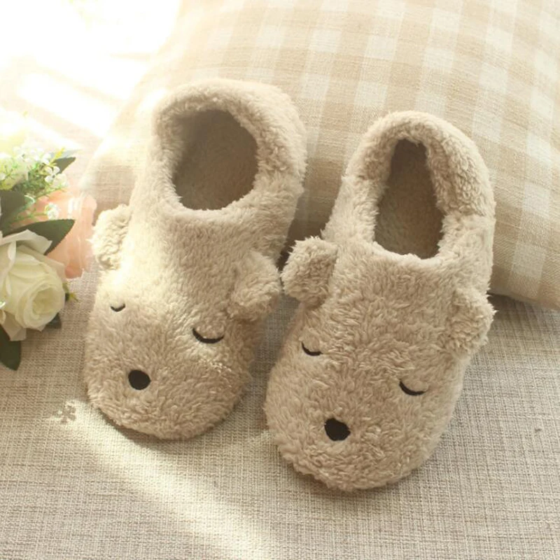 Autumn And Winter Wew Cartoon Bear Bag With Home Cotton Slippers Indoor Soft Bottom Women's Cotton Sandals