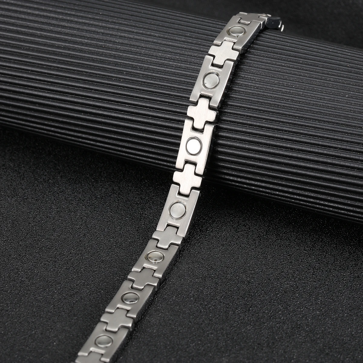 Magnetic Stainless Steel Link Chain Charm Magnetic Germanium Far Infrared Bracelet For Women Fashion Femme Bangles Jewelry