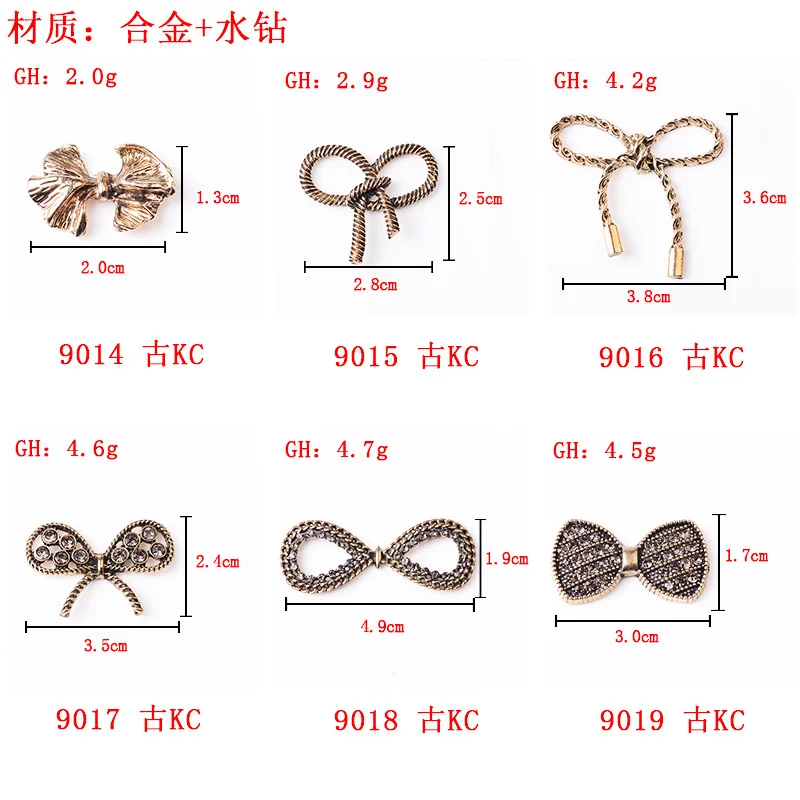 60pcs/lot DIY hand-made cute hair accessories  hair clips alloy materials  a variety of retro bow accessories materials