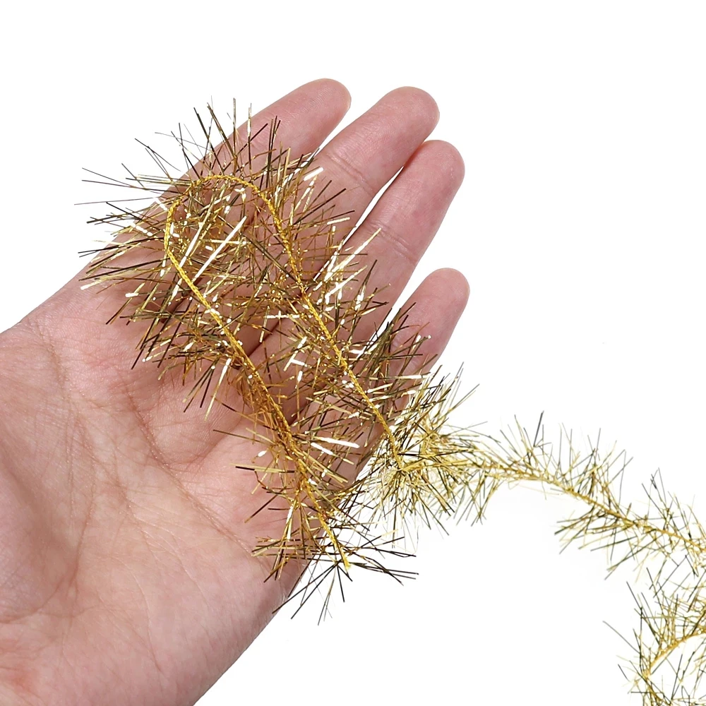 Bimoo 8packs 3.5cm Width Long Hair Ice Chenille Crystal Flash Fly Tying Material for Saltwater Streamer Fly Marabou Jig Lure