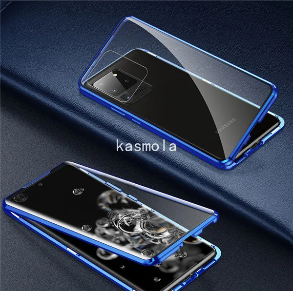 Double sided Magnetic Case For Samsung Galaxy Note 20 ultra A21s S23 S22 A54 A31 A51 S20 S10 S9 S8 Tempered Glass Metal Cover