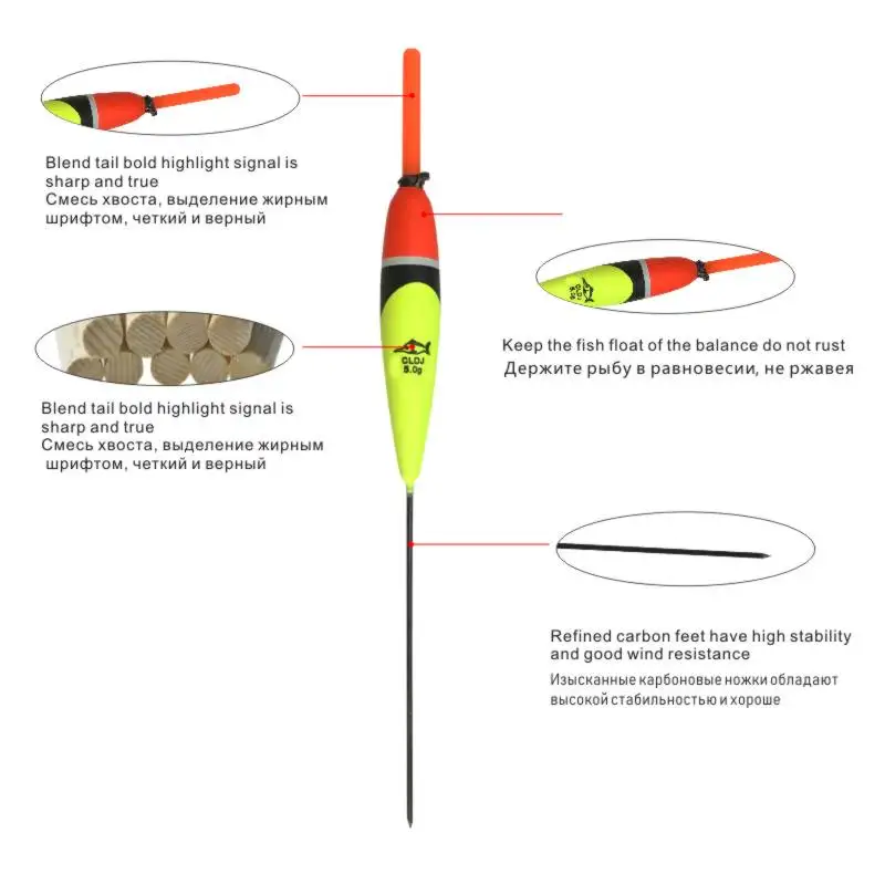 Topline Tackle 10PCS/bag Fishing Floats Mix Color Smart Float Kit Luminous Floating Fishing Light Fishing Float and Bobber Kit