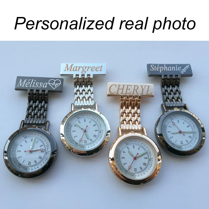 Personalized Engrave Your Name Logo Nurse Watch Hanging Medical Healthcare Gift Pocket Men Women Quartz Doctor Midwife Fob Watch