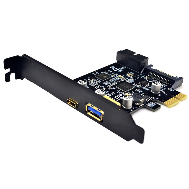 USB 3.1 USB C PCI express Card w/ Low Profile PCI Solot Cover,PCI-e to USB 3.1 Gen 1 USB-C & Type A w/ USB 20pin Expansion Card