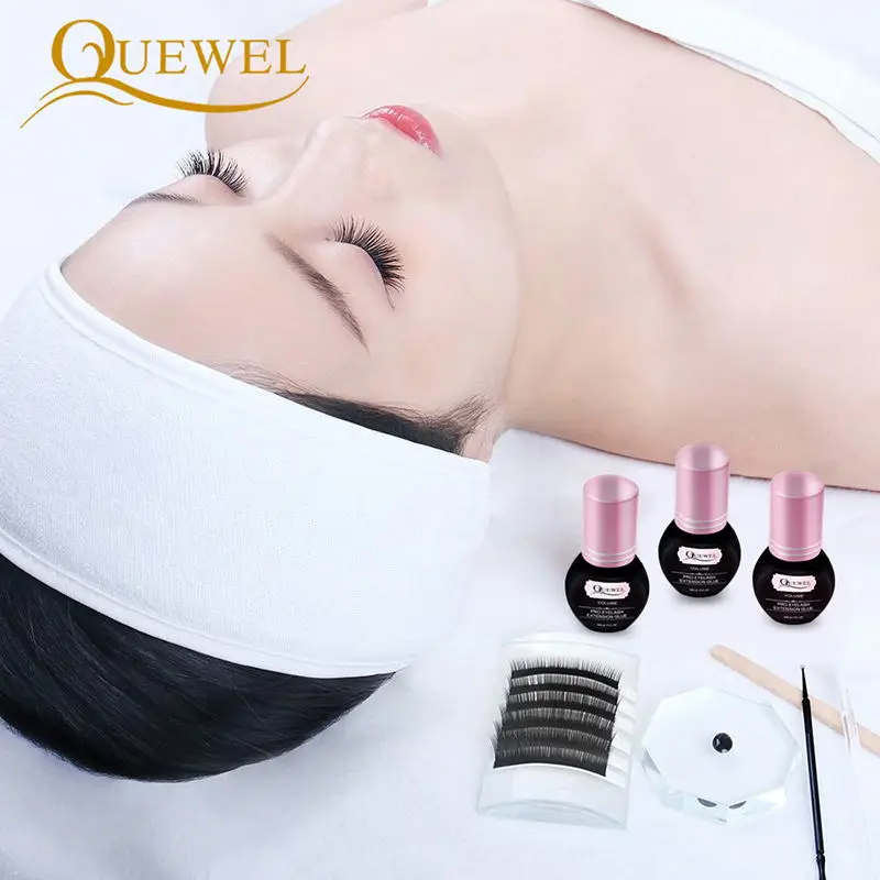 Quewel 5ml Eyelash Glue 1-2S Dry Volume Lashes Glue Fast Dry Individual False Eyelashes Extensions Black Adhesive 6-7 weeks