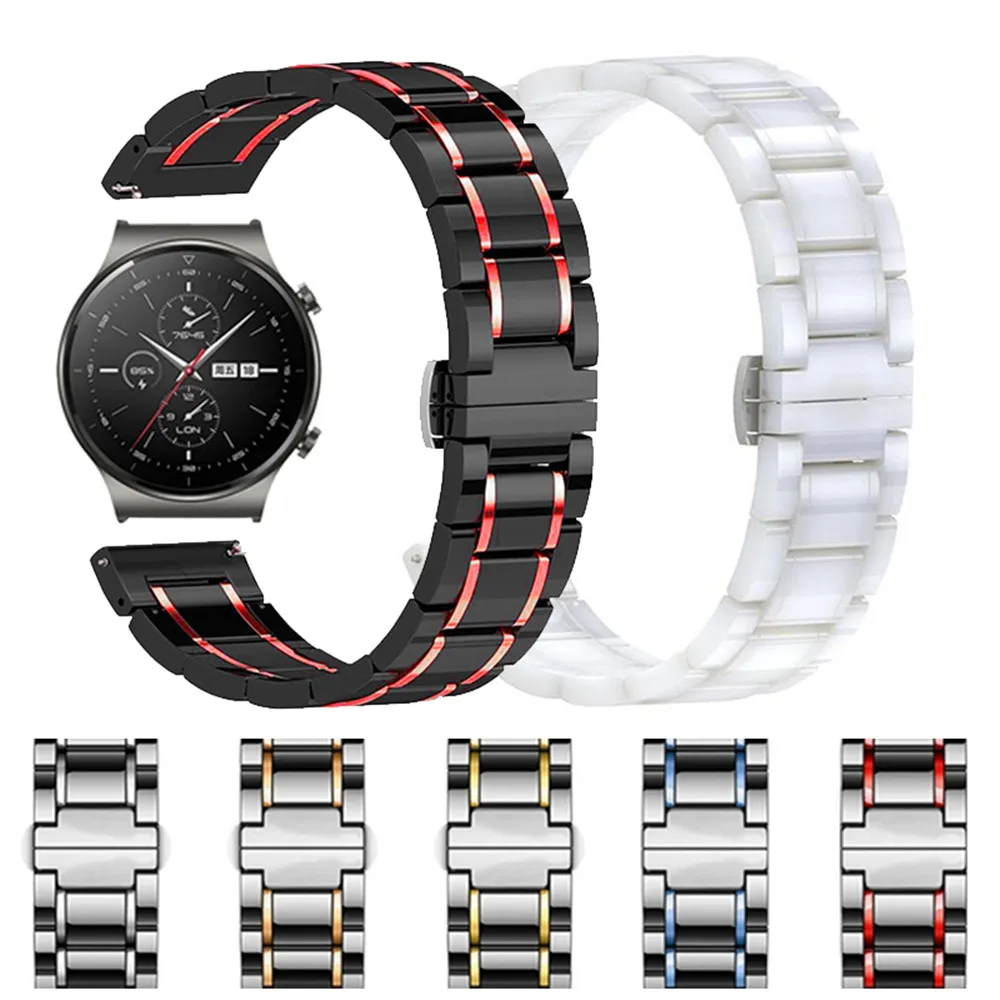 New Ceramic Strap For HUAWEI WATCH GT 2 Pro gt2pro Metal Wrist Straps Band Bracelet For HONOR Magic ES GS 20mm 22mm Watchbands