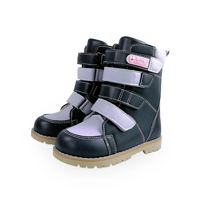 Ortoluckland Children Boots Girls Kids Winter Spring Orthopedic Shoes Rigid Clubfoot Bulky Leather Footwear Size22 To31