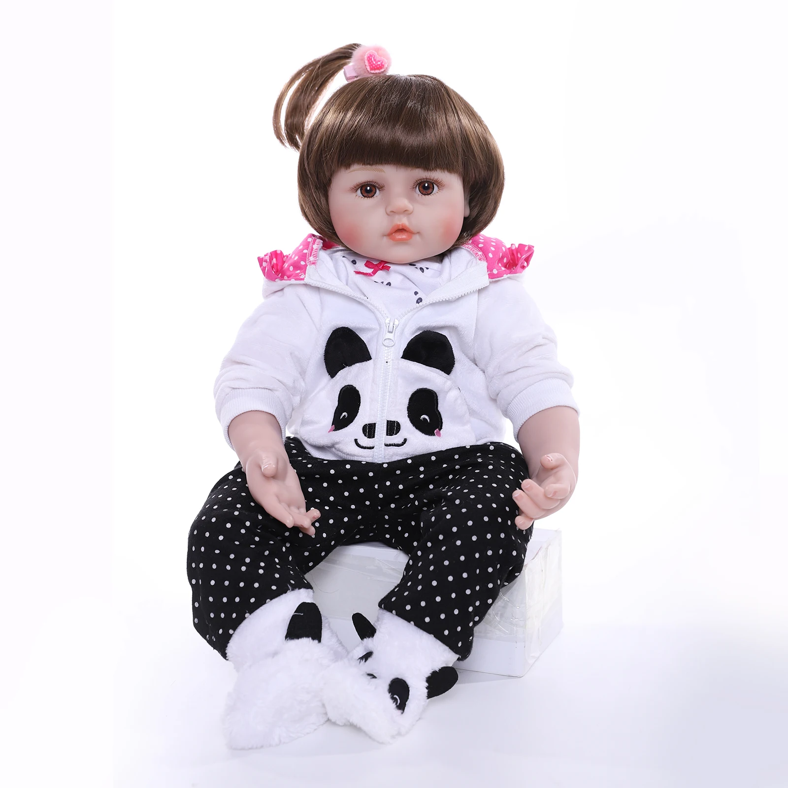 Lifelike Reborn Doll 60 Cm Silicone PP Cotton Toy Big Eyes Toddler Girl Dolls Children Christmas Gift