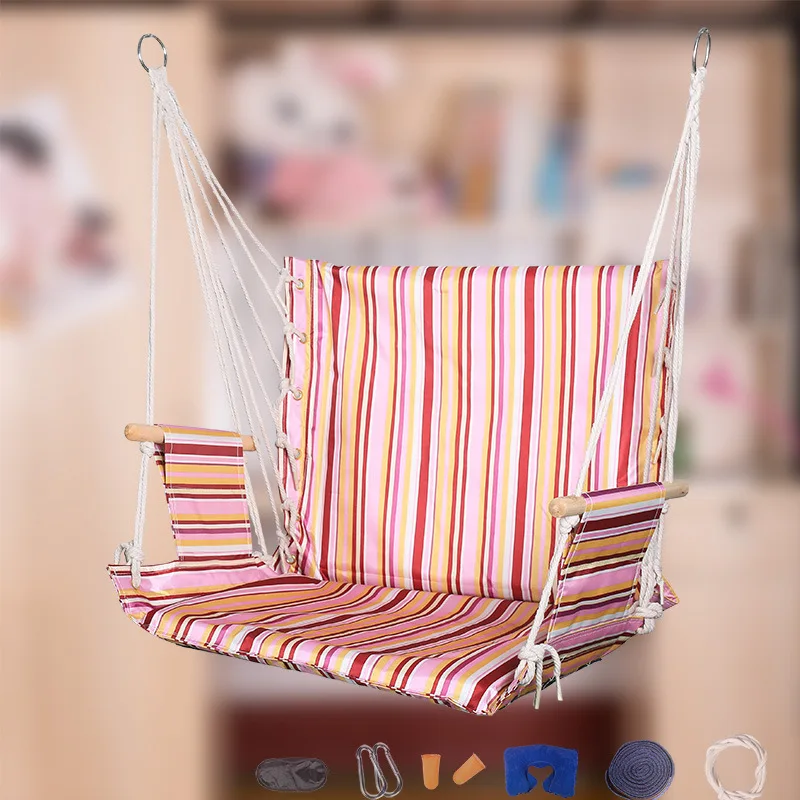 Household Multifunctional Single Hanging Basket Hammock Chair Indoor Lazy Swing Hanging Chair Cradle Cushion Swing Seat Cushion