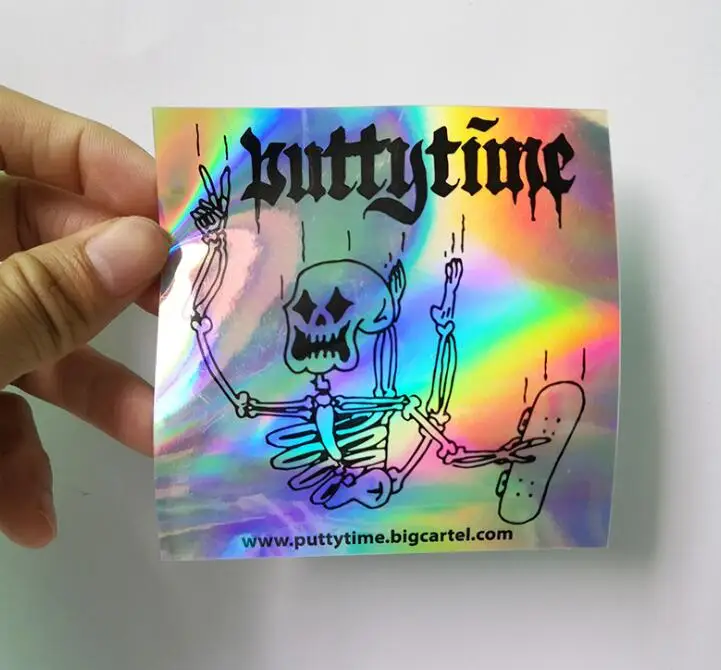 Customized die cut holographic sticker shape gift box, cup and jar logo/wedding stickers/design your own stickers