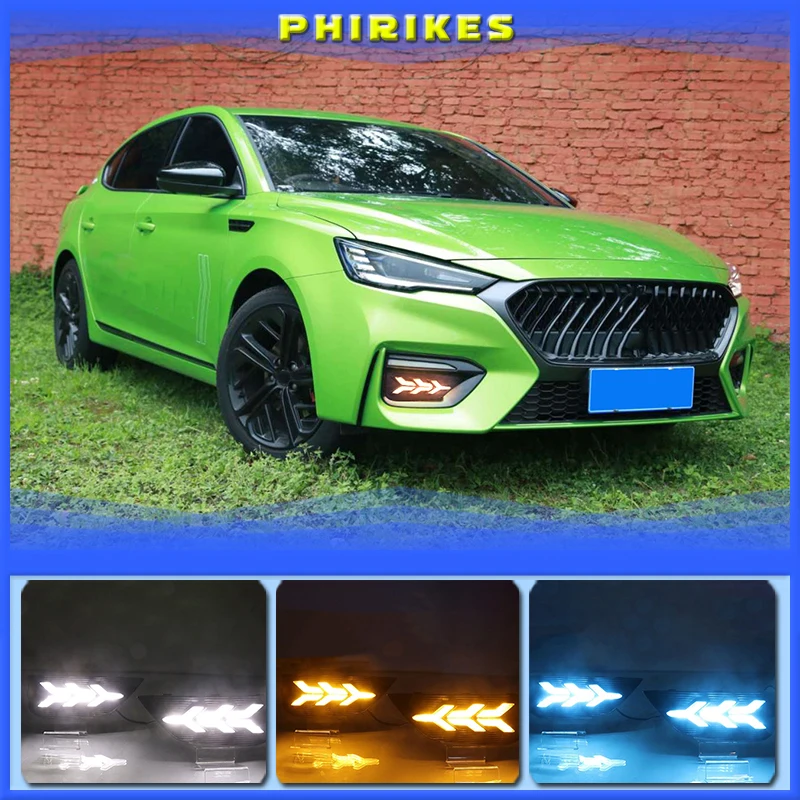 

1 пара DRL для MG6 MG 6 2020, противотуманные фары, Автомобильные светодиодные дневные ходовые огни, белый желтый синий ходовой сигнал поворота