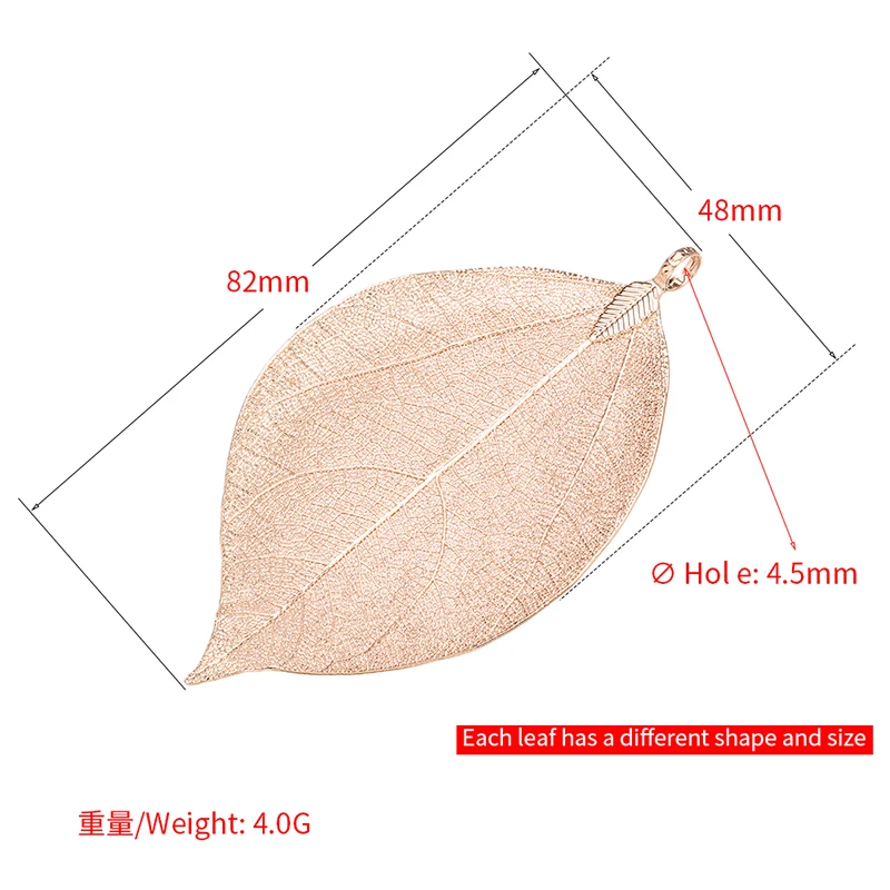 ZHUKOU 45x76mm exquisite gold color leaf pendant for women necklace earrings jewelry accessories Making model:VD586