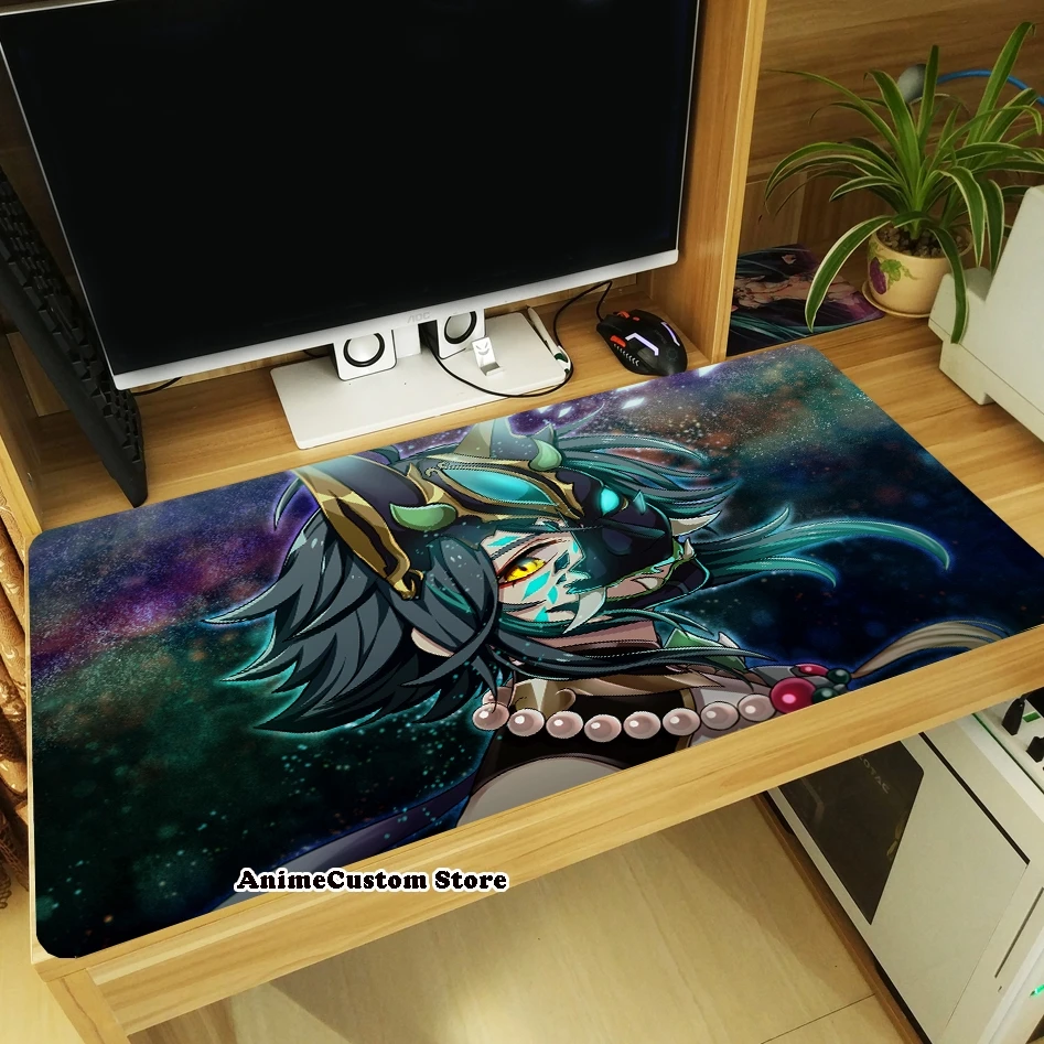 Anime Xiao Large Thicken Mouse Pad Cosplay Laptop Gaming Mice Mat Tabletop Keyboard Mat Anti-Slip Playmat Otaku