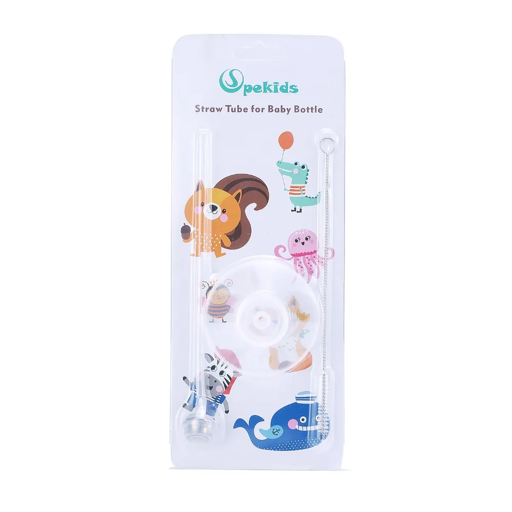 Soft silicone baby straw tube for 150 & 250 ml comotomo baby bottle,baby bottle accessory by Spekids