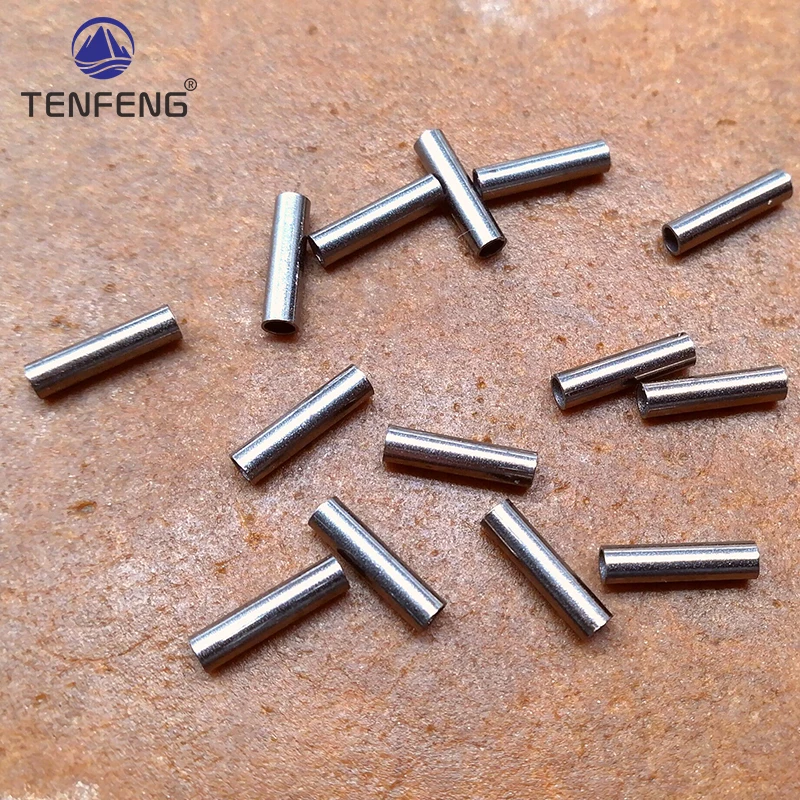 1000pcs 10mm Sea Fishing Line Fixing Single Sleeves Copper Brass Tube Swivel Steel Wire Clamp Fishing Tubes Accessories Pesca