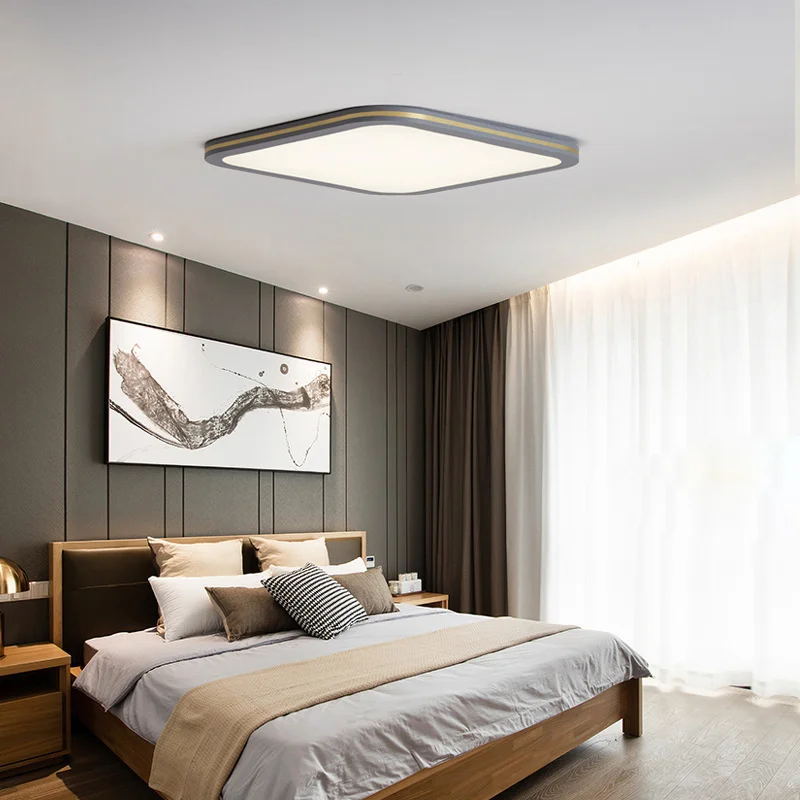 Ultra-Thin Led Ceiling Lamp Bedroom Dining Room Living Room Hallway Light Rectangular Square Round Black Grey White Luminary