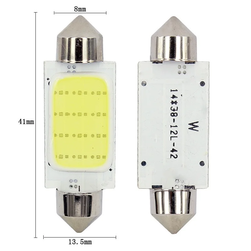 Ampoule LED COB C5W pour voiture, 1 pièce, lumière de lecture pour l'intérieur de la voiture, guirlande lumineuse pour plaque d'immatriculation, lampe de coffre 39mm 36mm