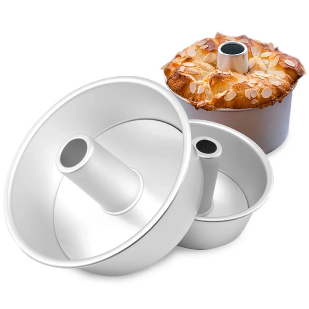 Hollow Chiffon Cake Mold Angel Food Cake Pan Baking Mould 8 inch chimney Aluminum Alloy Baking Cake Pan