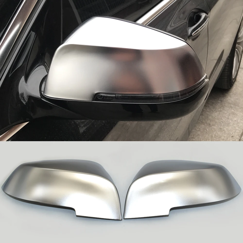 Car Mirror Cover For BMW 1 2 3 4 series F20 F30 F31 F21 F22 F23 F32 F33 F34 F35 X1 E84 Matte Chrome Silver Rearview Mirror Cove