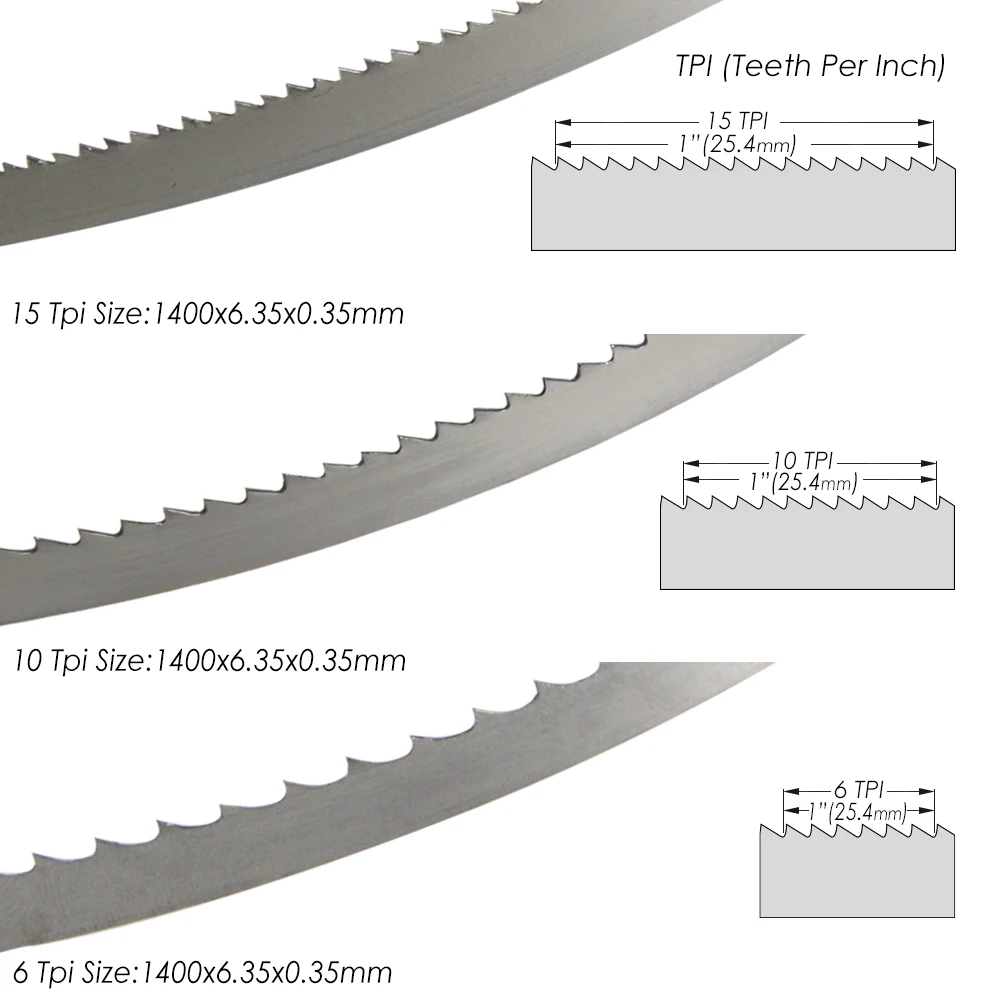 Imagem -03 - Lâmina de Serra de Fita para Corte de Madeira Ferramenta para Madeira Acessórios para Draper Tpi 10 15 1400 mm x 6.35x0.35 mm 1pc