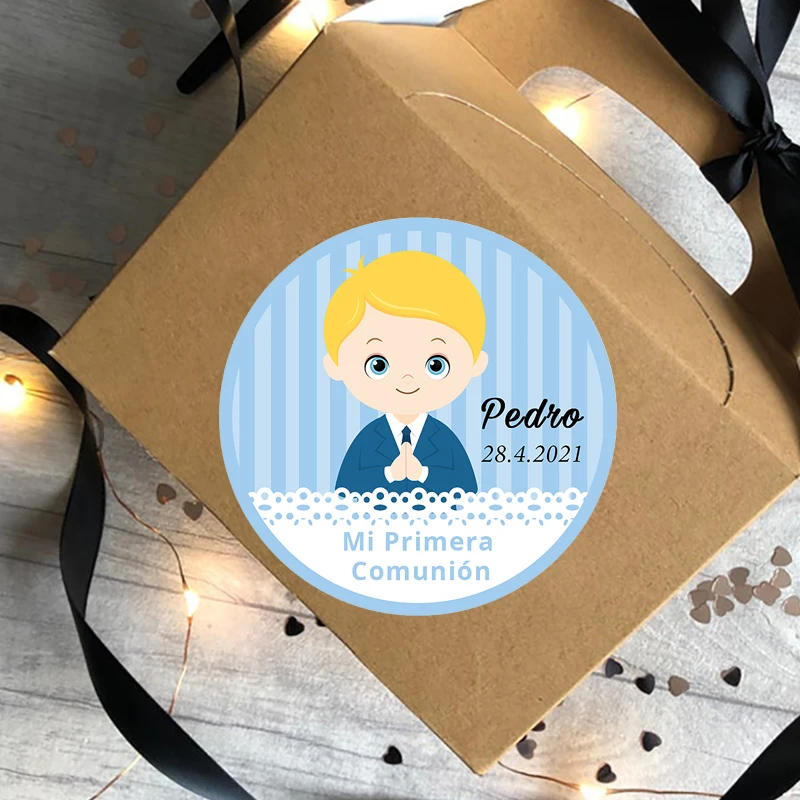 Mi Primera Comunion Sticker Boy Girl First Holy Communion Favors Labels Baptism Christian First Communion Stickers Baby Shower