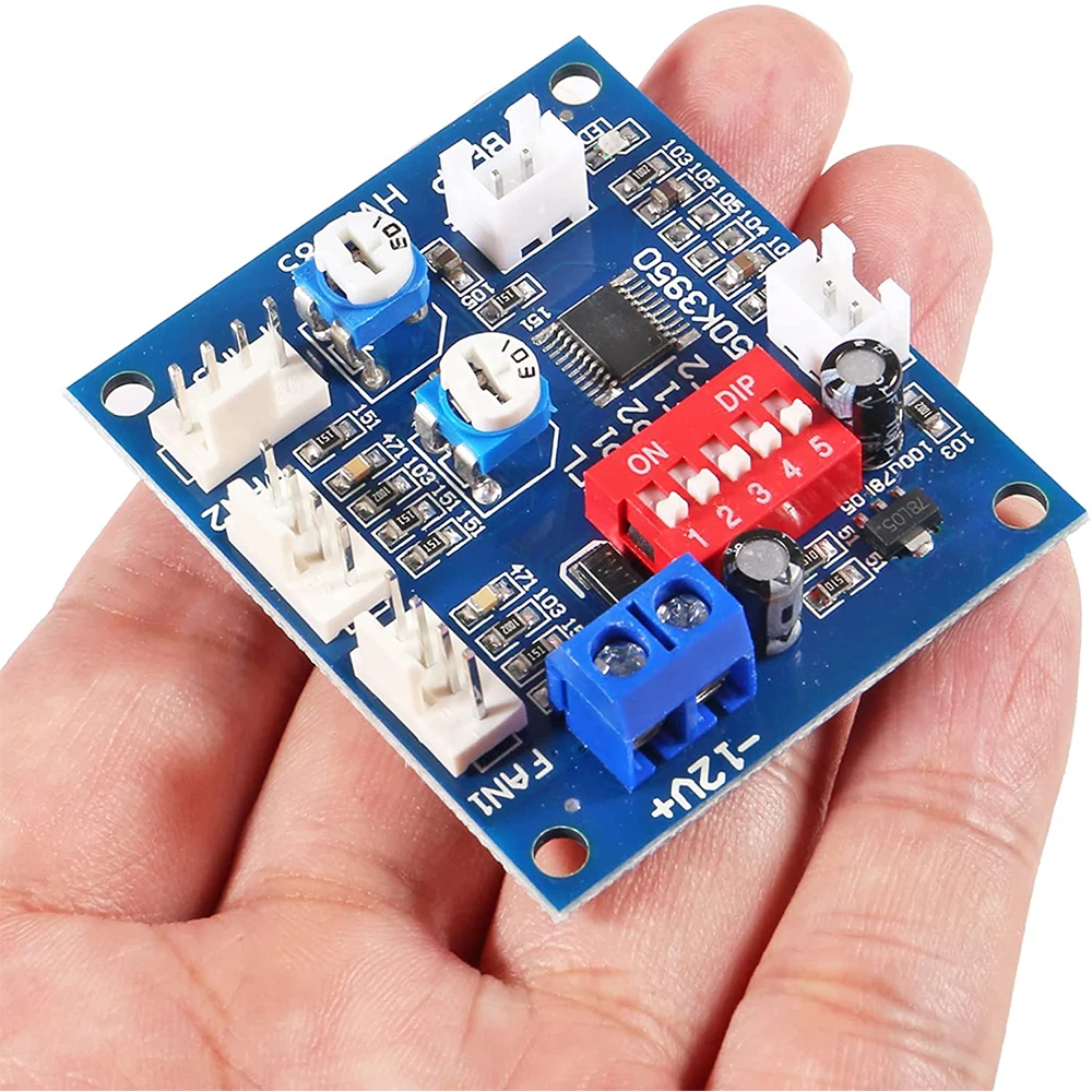 DC12V 4-Wire PWM PC Fan Temperature Control Manumotive Fan Speed Controller Module CPU High-Temperature Alarm with Buzzer