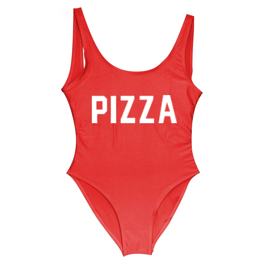 

Pizza Letter badpak Swimwear Women One Piece Swimsuit Bodysuit Trikini swim suit fitness Girlfriends plus size swimwear