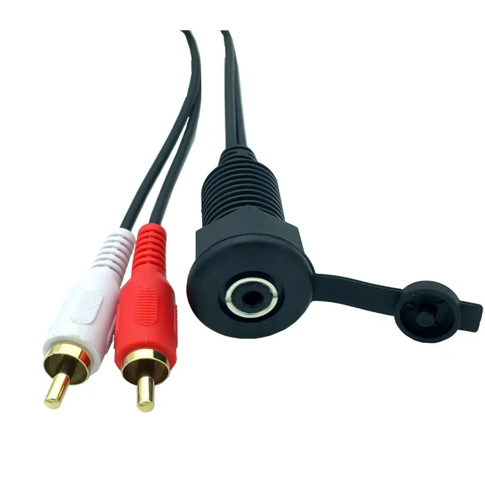 Waterproof cable DC3.5/2RCA earphone cable iPod or MP3 player satellite radio cable MARINE AUDIO SYSTEM IPHONE IPOD