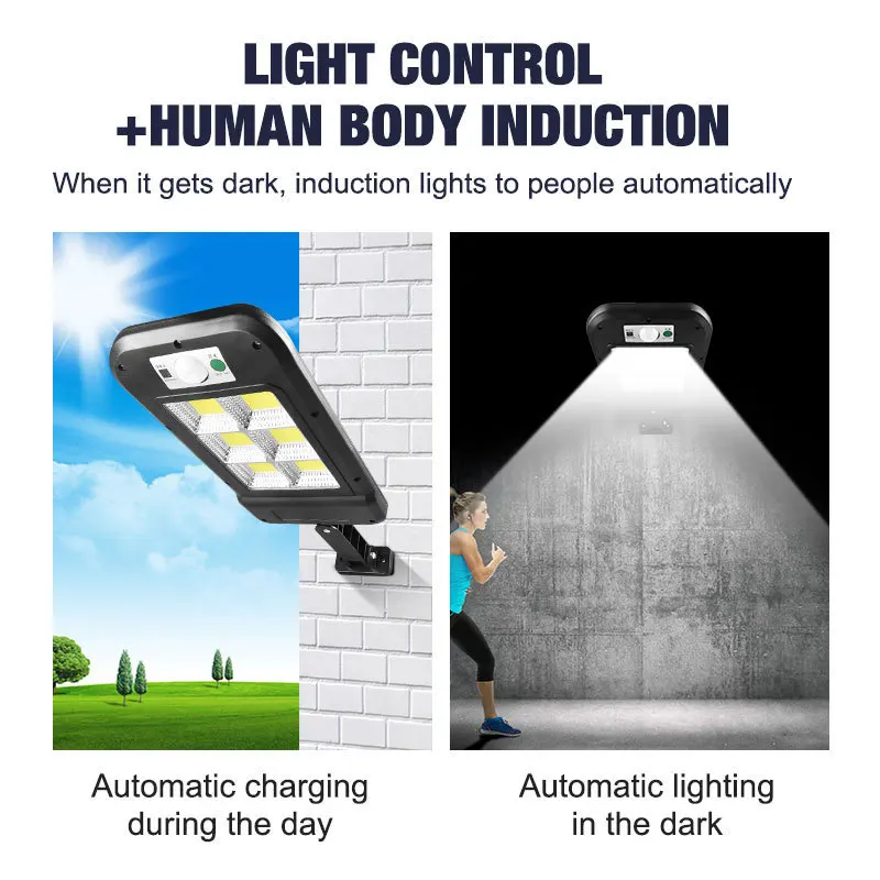 8000LM 8COB Induction LED Solar Light Street Lamp Solar powered Waterproof PIR Motion Light  Garden Courtyard dusk till dawn