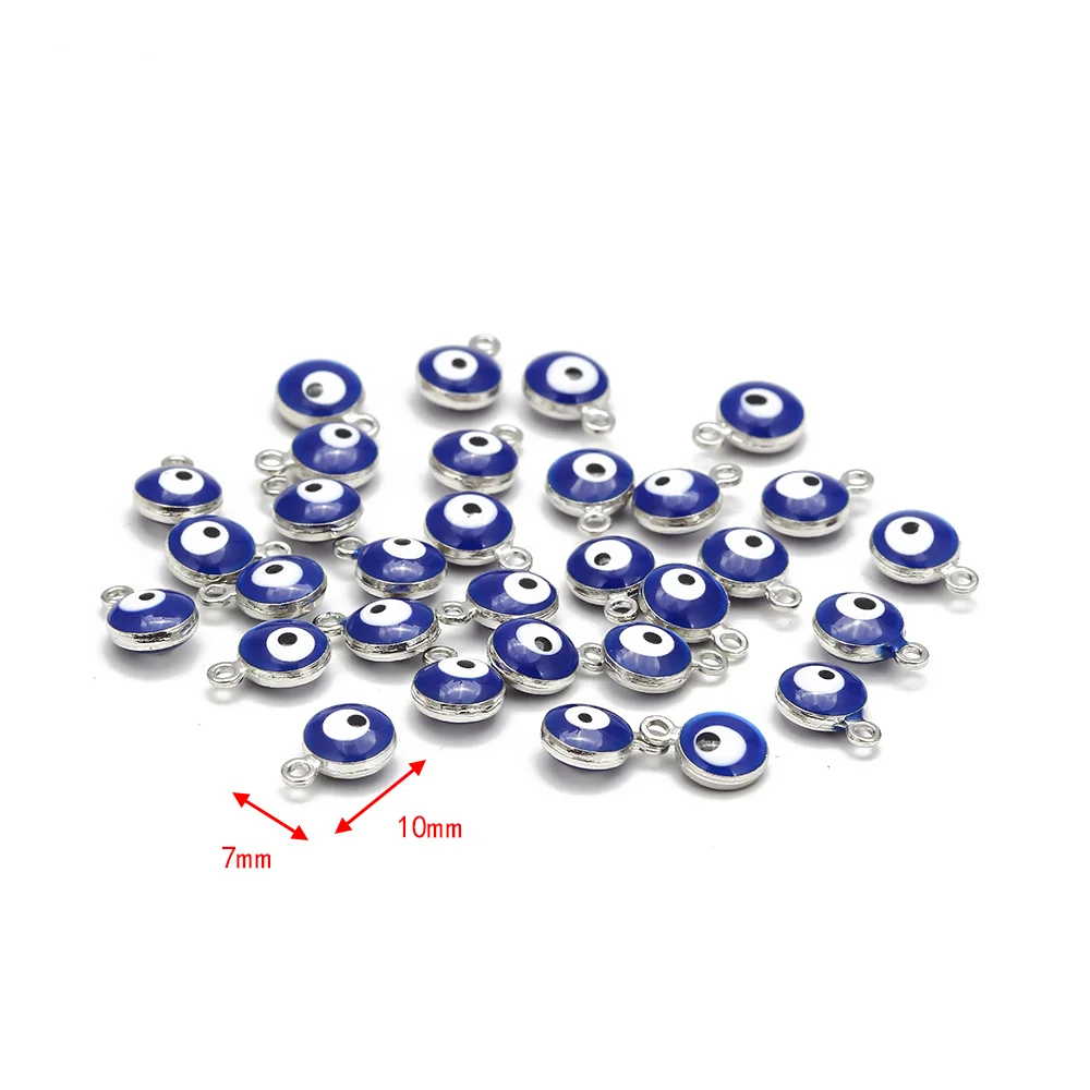 30pcs/lot LUCKY EYE turkey evil eye gold /silver Color tone charms connectors beads for diy bracelet bangle jewelry accessories view 4