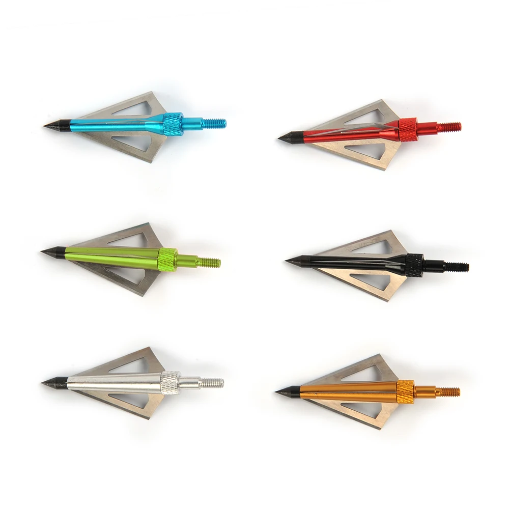 100 /125 Grain Arrow Head With box Broadheads 3 Fixed Blades Archery Arrow Tip Point For Compound or Crossbow Hunting