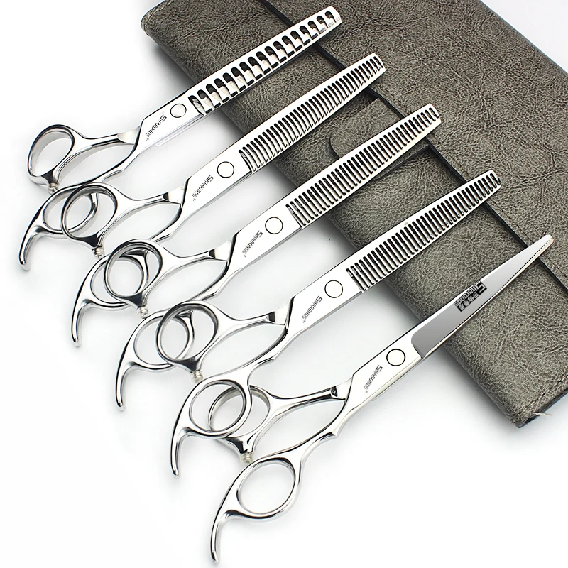 6/6.5 Inch 440C High-end Hair Thinning Scissors Professional Barber Hairdressing Thinning Scissors Teeth Cutting Shears Kits