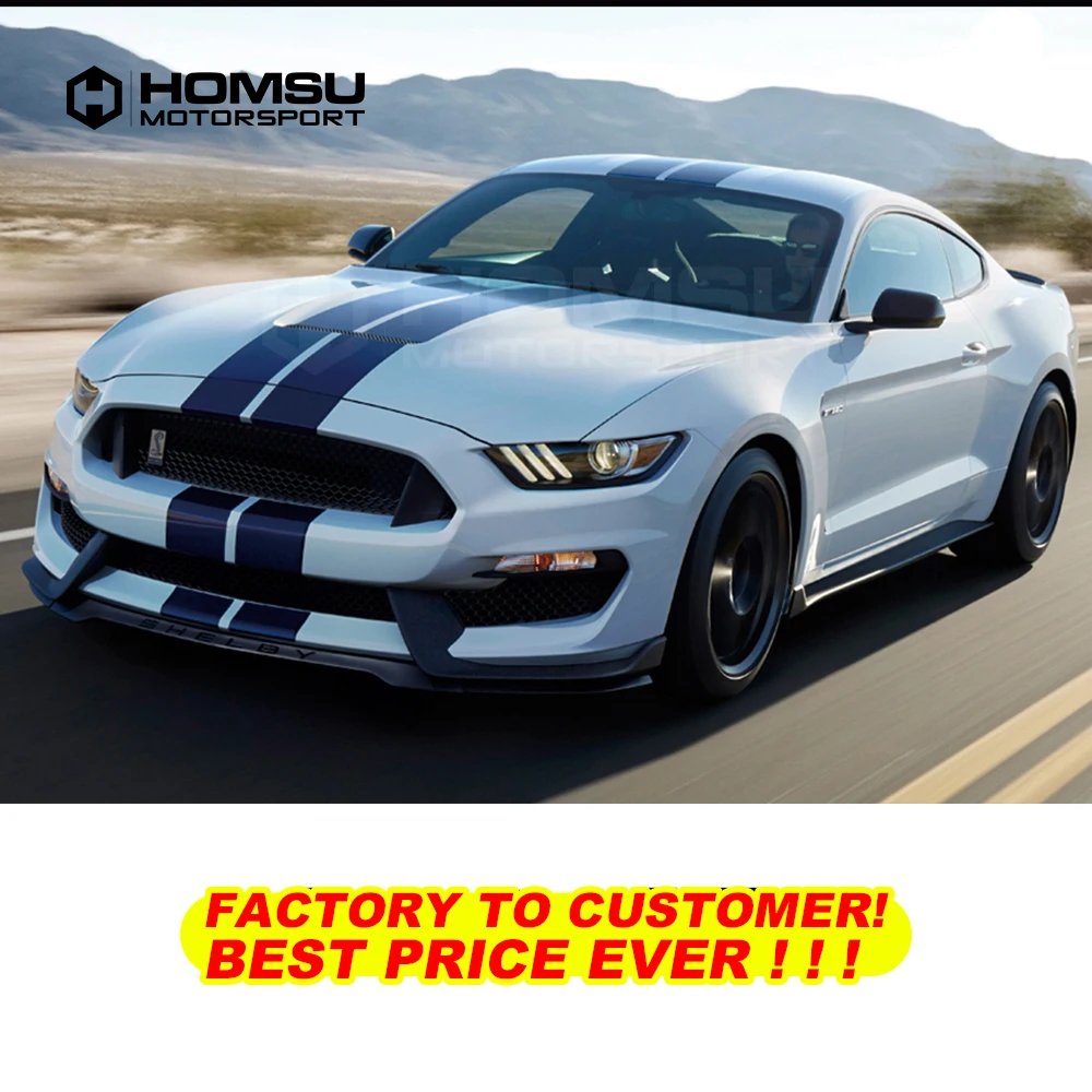 GT350 Style kit For mustang wide body kits FRP robot body kit for mustang GT front lip side skirt rear spoiler rear diffuser