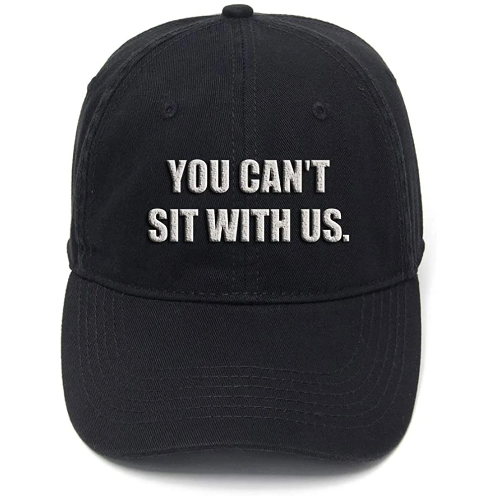 

Lyprerazy You Can't Sit with US Washed Cotton Adjustable Men Women Unisex Hip Hop Cool Flock Printing Baseball Cap